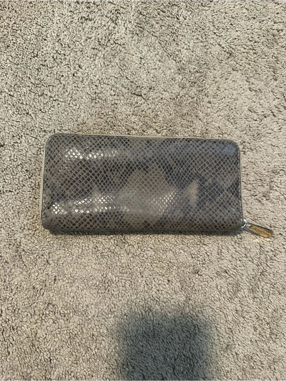 Michael Kors Snakeskin Print Zip-Around Wallet